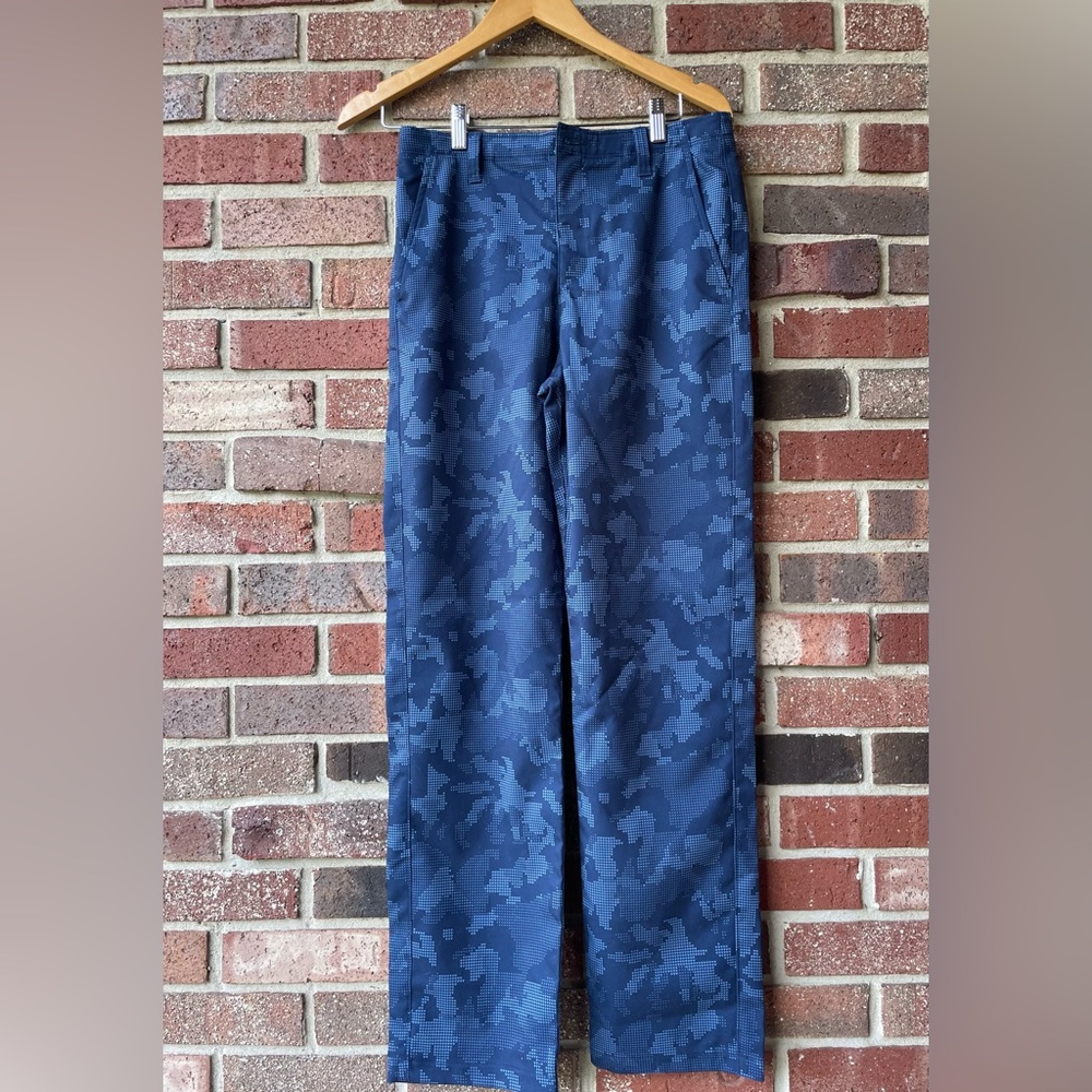 Under Armor Youth 18 Blue Digital Camo Golf Pants Discontinued Style!